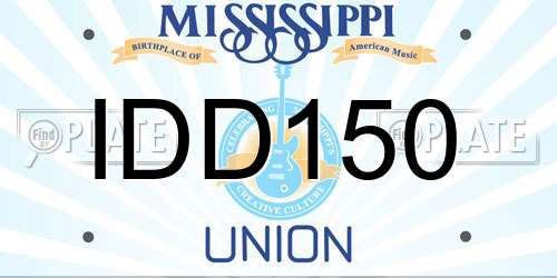IDD150 Mississippi License Plate