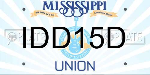 IDD15D Mississippi License Plate