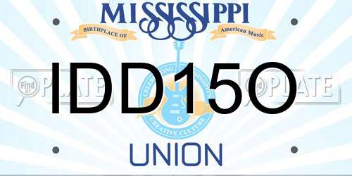IDD15O Mississippi License Plate
