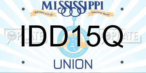 IDD15Q Mississippi License Plate