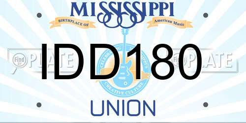 IDD180 Mississippi License Plate