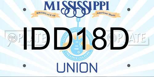 IDD18D Mississippi License Plate