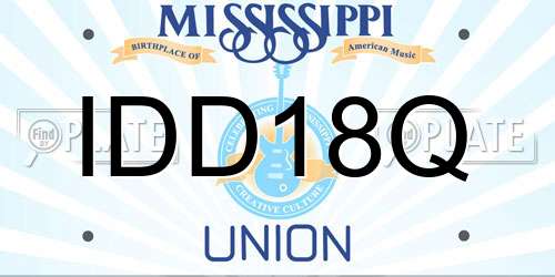 IDD18Q Mississippi License Plate