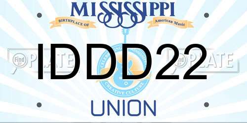 IDDD22 Mississippi License Plate