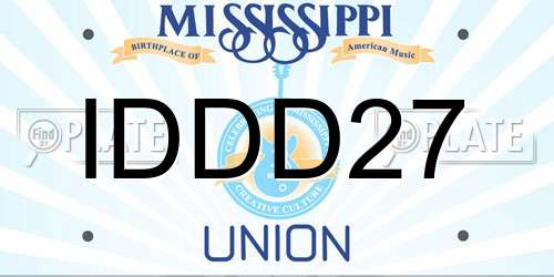 IDDD27 Mississippi License Plate