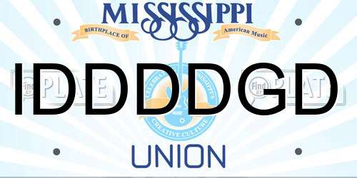 IDDDDGD Mississippi License Plate