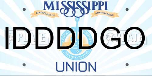 IDDDDGO Mississippi License Plate