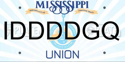 IDDDDGQ Mississippi License Plate