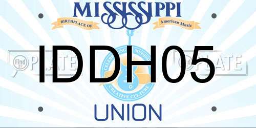 IDDH05 Mississippi License Plate