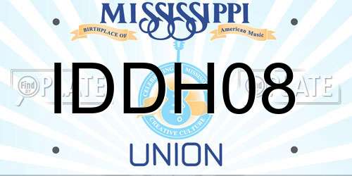 IDDH08 Mississippi License Plate