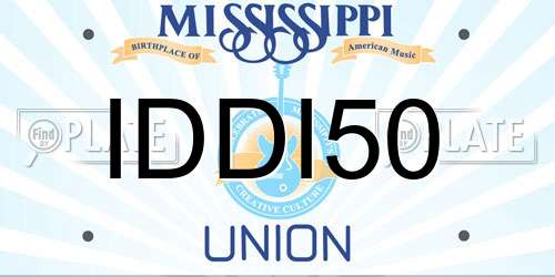 IDDI50 Mississippi License Plate