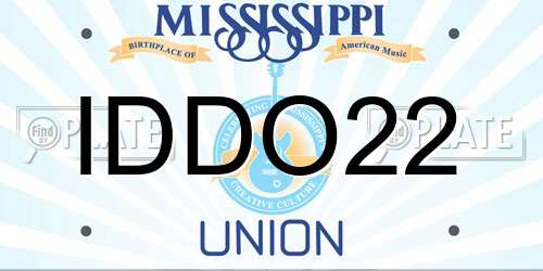 IDDO22 Mississippi License Plate