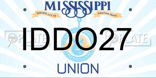 IDDO27 Mississippi License Plate