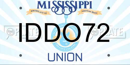IDDO72 Mississippi License Plate