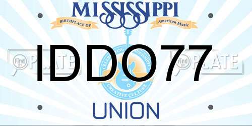 IDDO77 Mississippi License Plate