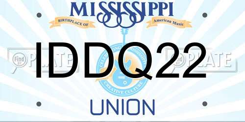 IDDQ22 Mississippi License Plate