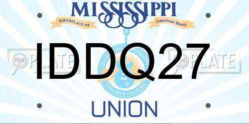 IDDQ27 Mississippi License Plate