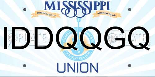 IDDQQGQ Mississippi License Plate