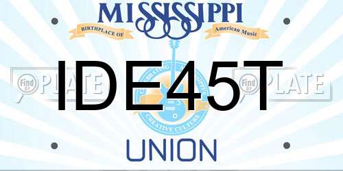 IDE45T Mississippi License Plate
