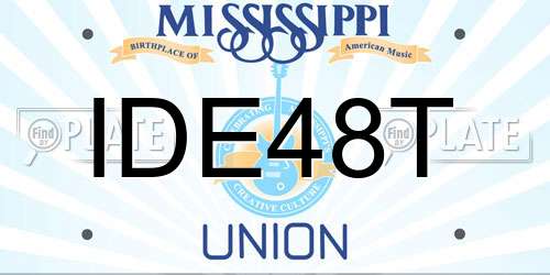 IDE48T Mississippi License Plate
