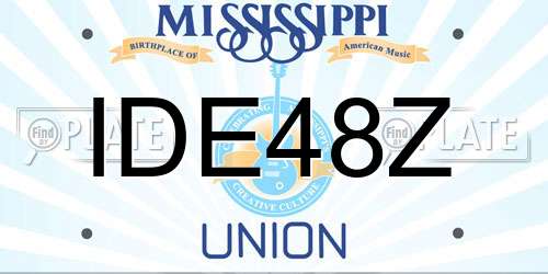 IDE48Z Mississippi License Plate