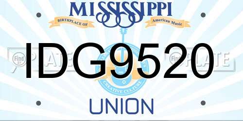 IDG9520 Mississippi License Plate