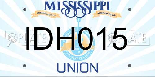 IDH015 Mississippi License Plate