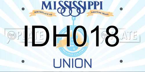 IDH018 Mississippi License Plate