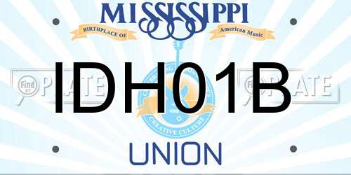 IDH01B Mississippi License Plate