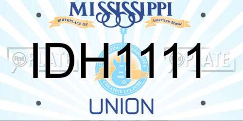 IDH1111 Mississippi License Plate