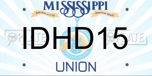 IDHD15 Mississippi License Plate