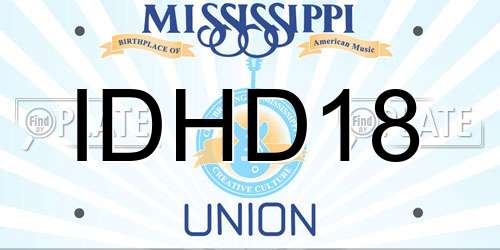 IDHD18 Mississippi License Plate