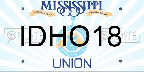IDHO18 Mississippi License Plate