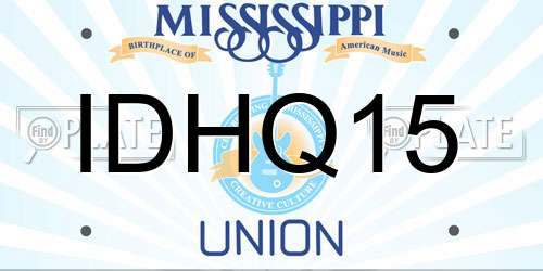 IDHQ15 Mississippi License Plate