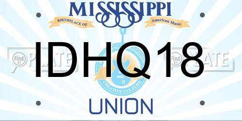 IDHQ18 Mississippi License Plate