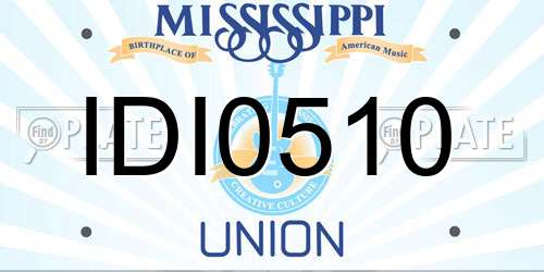 IDI0510 Mississippi License Plate