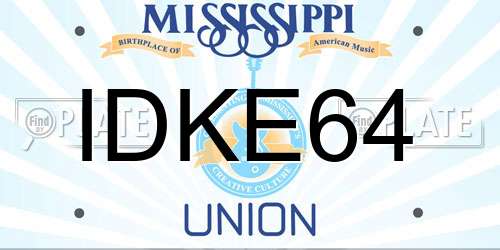 IDKE64 Mississippi License Plate