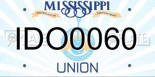 IDO0060 Mississippi License Plate