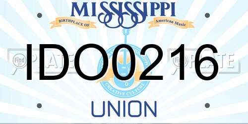 IDO0216 Mississippi License Plate
