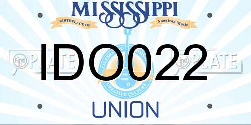 IDO022 Mississippi License Plate