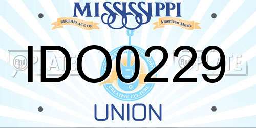 IDO0229 Mississippi License Plate