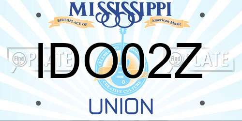 IDO02Z Mississippi License Plate