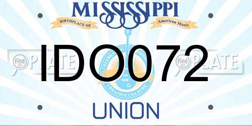 IDO072 Mississippi License Plate