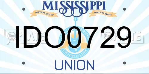 IDO0729 Mississippi License Plate