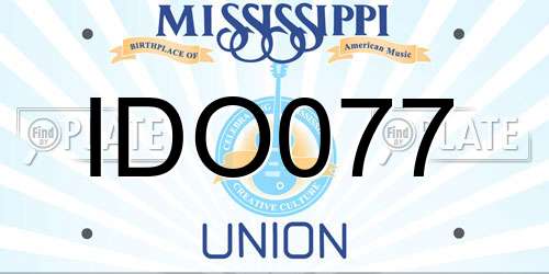 IDO077 Mississippi License Plate