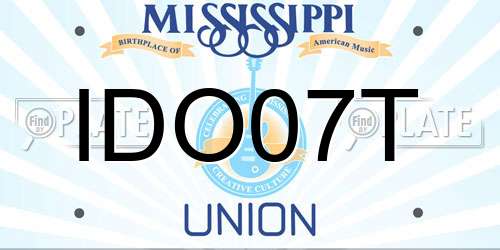 IDO07T Mississippi License Plate