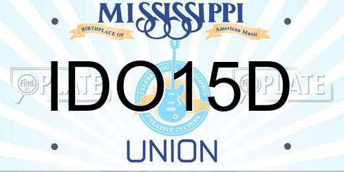 IDO15D Mississippi License Plate