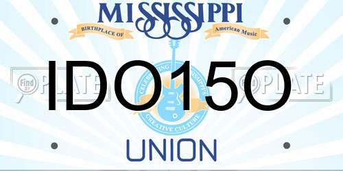 IDO15O Mississippi License Plate