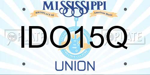 IDO15Q Mississippi License Plate