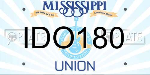 IDO180 Mississippi License Plate